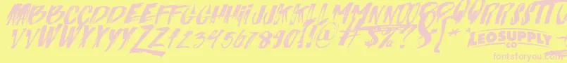 Italiano Font – Pink Fonts on Yellow Background