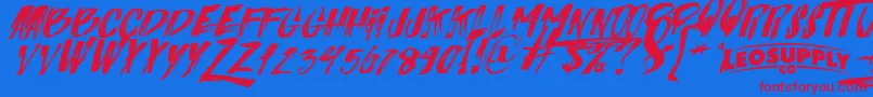 Italiano Font – Red Fonts on Blue Background