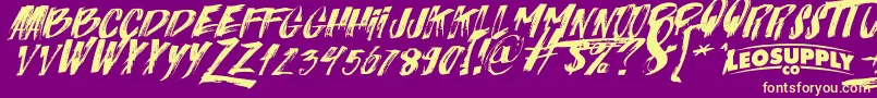 Italiano Font – Yellow Fonts on Purple Background