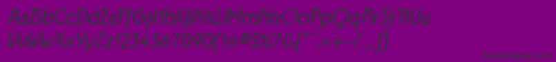 AeroliteItalic Font – Black Fonts on Purple Background