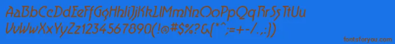 Saiba mais sobre a fonte AeroliteItalic Fonte AeroliteItalic – fontes marrons em um fundo azul