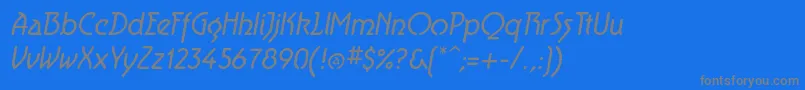 Fonte AeroliteItalic – fontes cinzas em um fundo azul