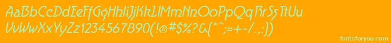 AeroliteItalic Font – Green Fonts on Orange Background