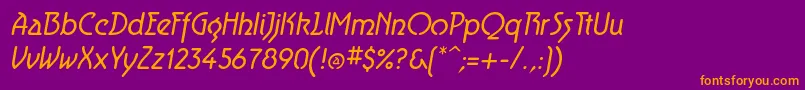 AeroliteItalic Font – Orange Fonts on Purple Background