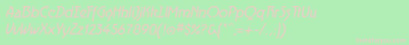 Fonte AeroliteItalic – fontes rosa em um fundo verde