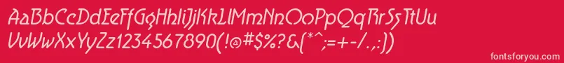 AeroliteItalic Font – Pink Fonts on Red Background
