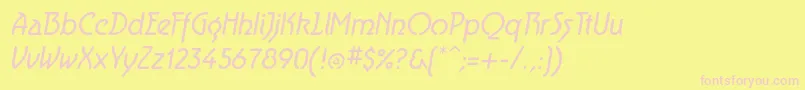 AeroliteItalic Font – Pink Fonts on Yellow Background