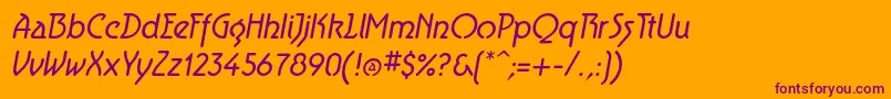 AeroliteItalic Font – Purple Fonts on Orange Background
