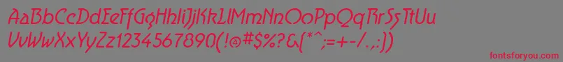 AeroliteItalic-fontti – punaiset fontit harmaalla taustalla