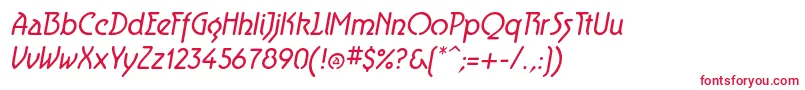 フォントAeroliteItalic – 赤い文字