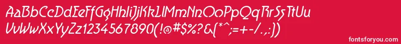 フォントAeroliteItalic – 赤い背景に白い文字