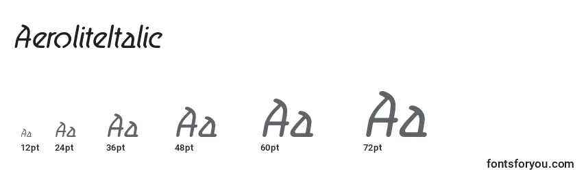 Größen der Schriftart AeroliteItalic