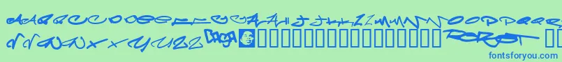 Meglapho Font – Blue Fonts on Green Background