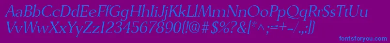 DerringerlhItalic Font – Blue Fonts on Purple Background