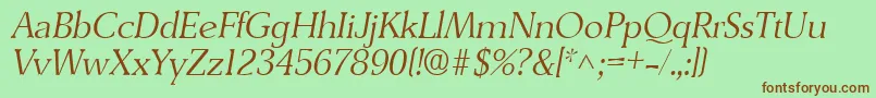 DerringerlhItalic-fontti – ruskeat fontit vihreällä taustalla
