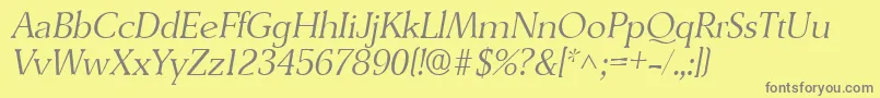 DerringerlhItalic Font – Gray Fonts on Yellow Background