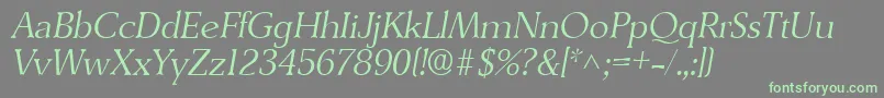 DerringerlhItalic Font – Green Fonts on Gray Background