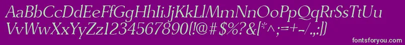 DerringerlhItalic Font – Green Fonts on Purple Background