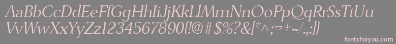 Шрифт DerringerlhItalic – розовые шрифты на сером фоне