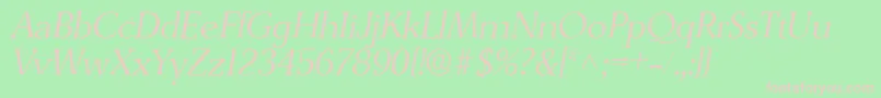 DerringerlhItalic Font – Pink Fonts on Green Background