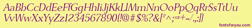 DerringerlhItalic Font – Purple Fonts on Yellow Background