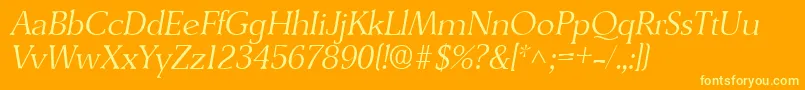 DerringerlhItalic Font – Yellow Fonts on Orange Background
