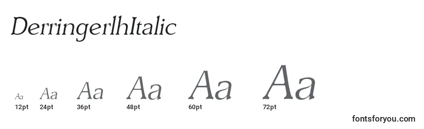 Размеры шрифта DerringerlhItalic