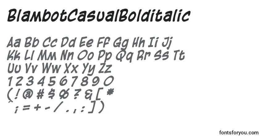 Czcionka BlambotCasualBolditalic – alfabet, cyfry, specjalne znaki
