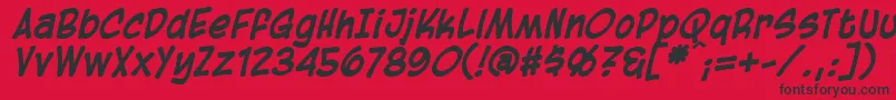 BlambotCasualBolditalic Font – Black Fonts on Red Background