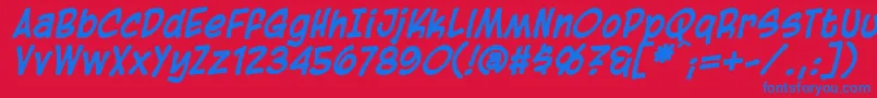 BlambotCasualBolditalic Font – Blue Fonts on Red Background