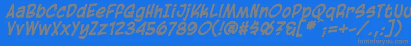 BlambotCasualBolditalic Font – Gray Fonts on Blue Background