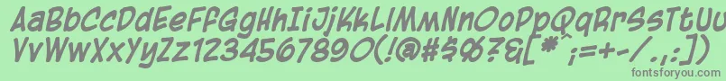 BlambotCasualBolditalic Font – Gray Fonts on Green Background