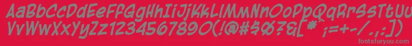 BlambotCasualBolditalic Font – Gray Fonts on Red Background