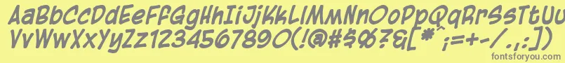 BlambotCasualBolditalic Font – Gray Fonts on Yellow Background