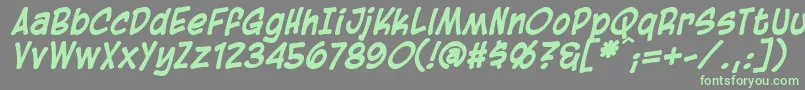 BlambotCasualBolditalic Font – Green Fonts on Gray Background