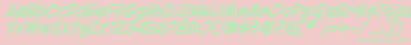 BlambotCasualBolditalic Font – Green Fonts on Pink Background