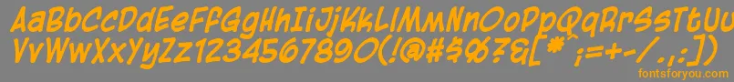 BlambotCasualBolditalic-Schriftart – Orangefarbene Schriften auf grauem Hintergrund