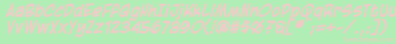 BlambotCasualBolditalic Font – Pink Fonts on Green Background