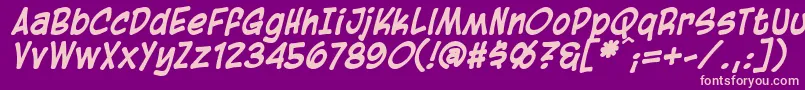 BlambotCasualBolditalic Font – Pink Fonts on Purple Background