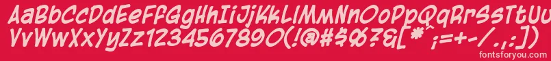 BlambotCasualBolditalic Font – Pink Fonts on Red Background