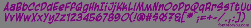 BlambotCasualBolditalic Font – Purple Fonts on Gray Background