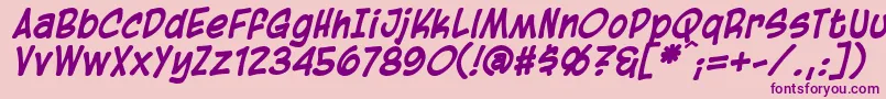 BlambotCasualBolditalic Font – Purple Fonts on Pink Background