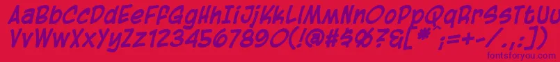 BlambotCasualBolditalic Font – Purple Fonts on Red Background