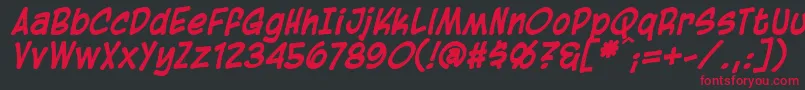 BlambotCasualBolditalic Font – Red Fonts on Black Background