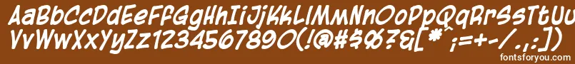 BlambotCasualBolditalic Font – White Fonts on Brown Background