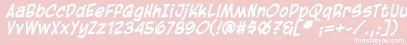 BlambotCasualBolditalic Font – White Fonts on Pink Background