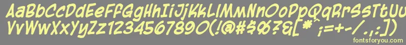 BlambotCasualBolditalic Font – Yellow Fonts on Gray Background