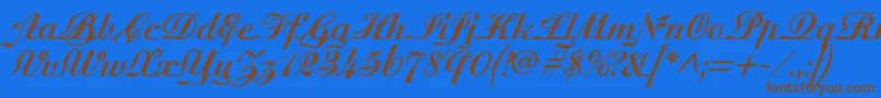 Fonte MadisonianBold – fontes marrons em um fundo azul