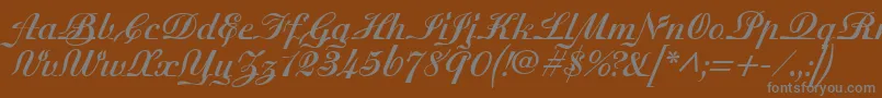 MadisonianBold-fontti – harmaat kirjasimet ruskealla taustalla