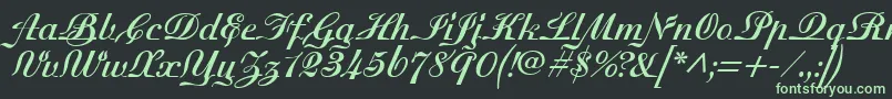 MadisonianBold-fontti – vihreät fontit mustalla taustalla